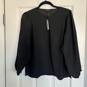 NWT JCrew Blouse Medium Petite Black (Crepe)